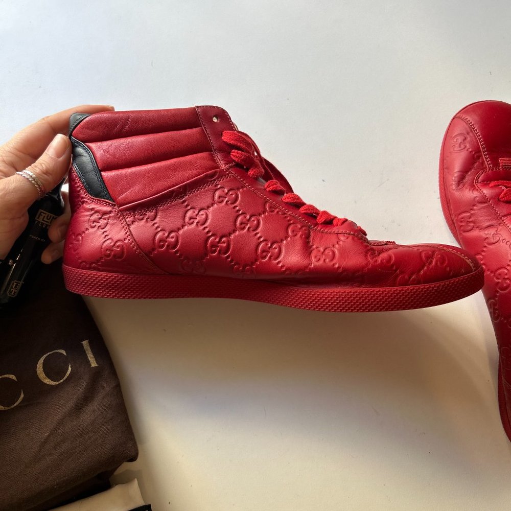 Gucci Signature High-top Sneaker - Hibiscus Red Gucci Signature Men - Picture 5 of 8